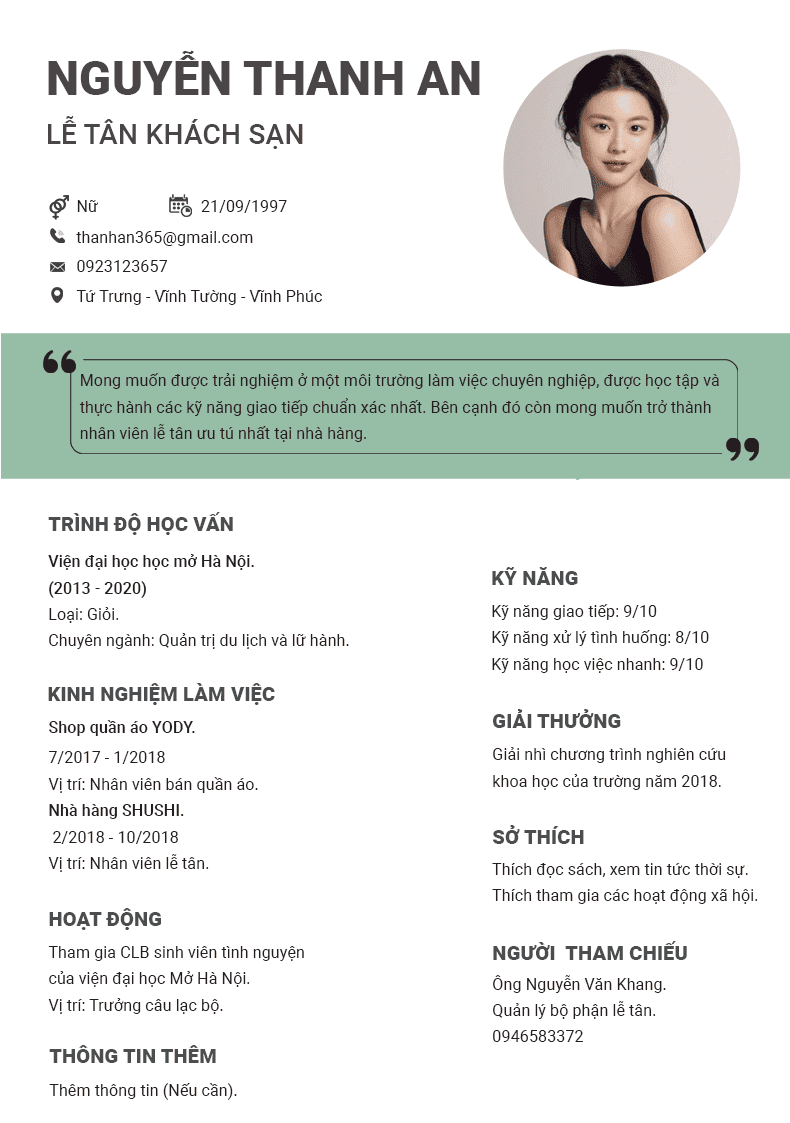 Ảnh xem trước CV