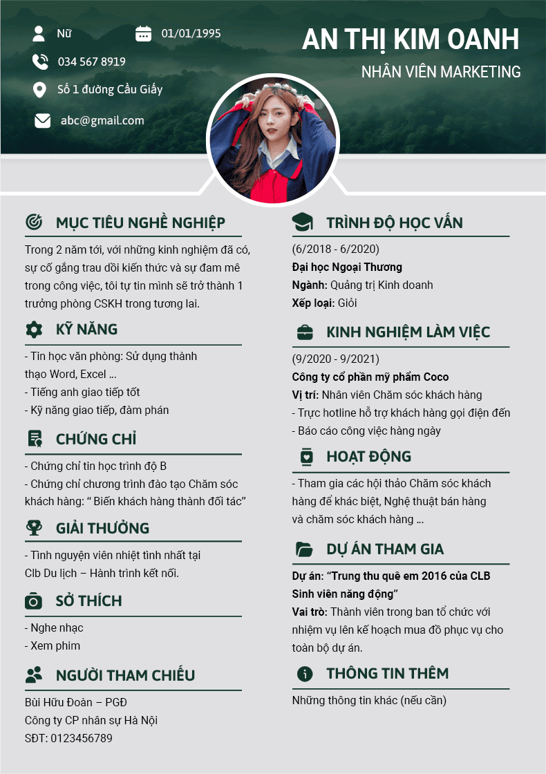 Ảnh xem trước CV