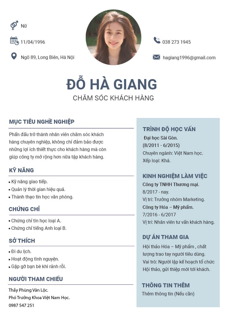 Ảnh xem trước CV